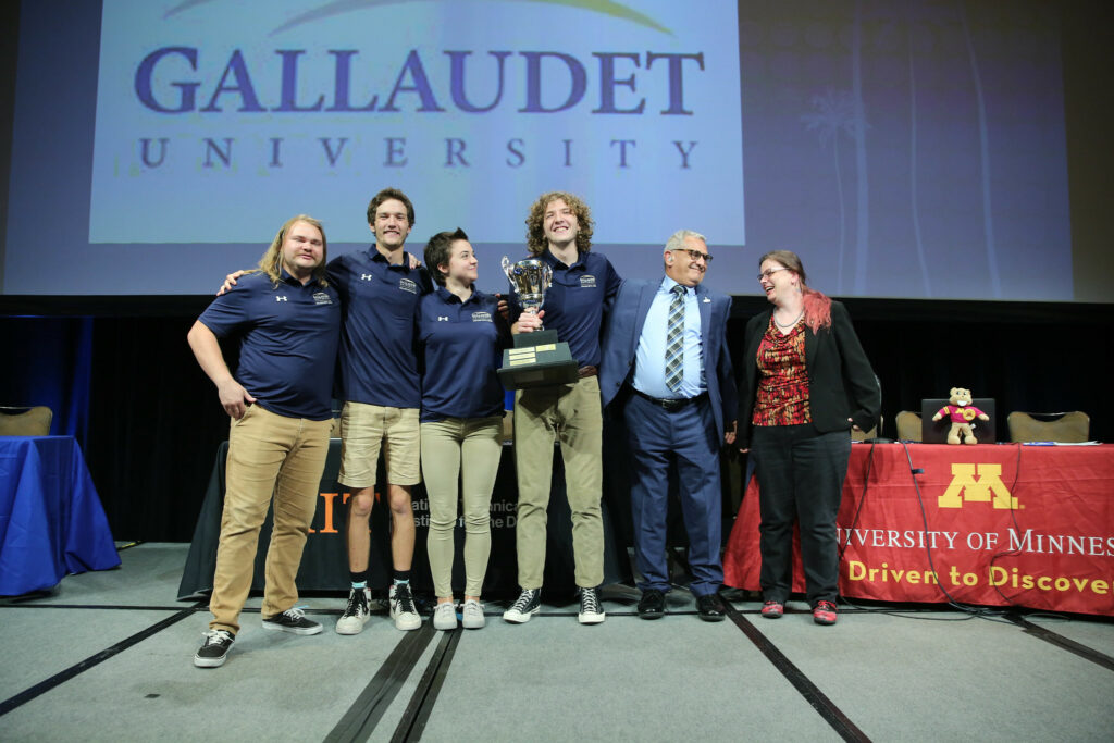 A group photo of Gallaudet's college bowl team.
